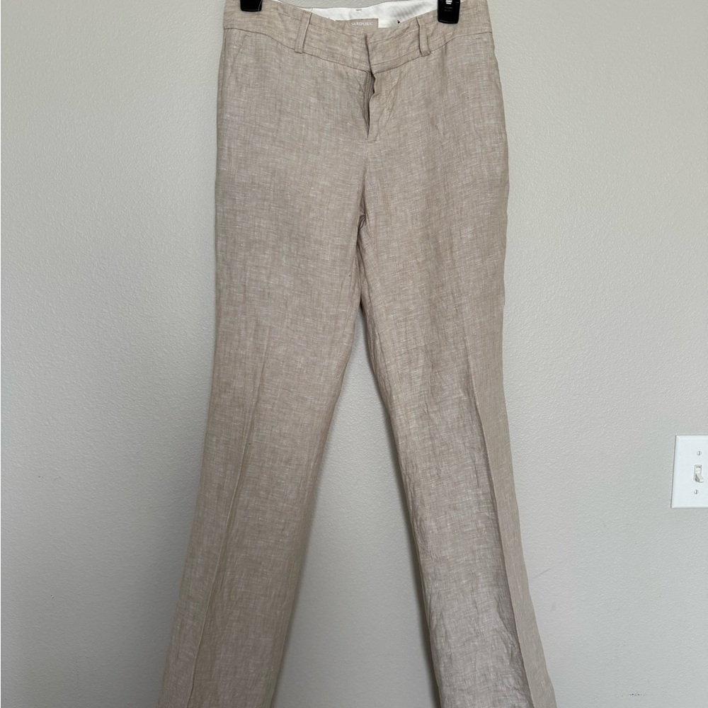 Women’s Tan Linen Trousers